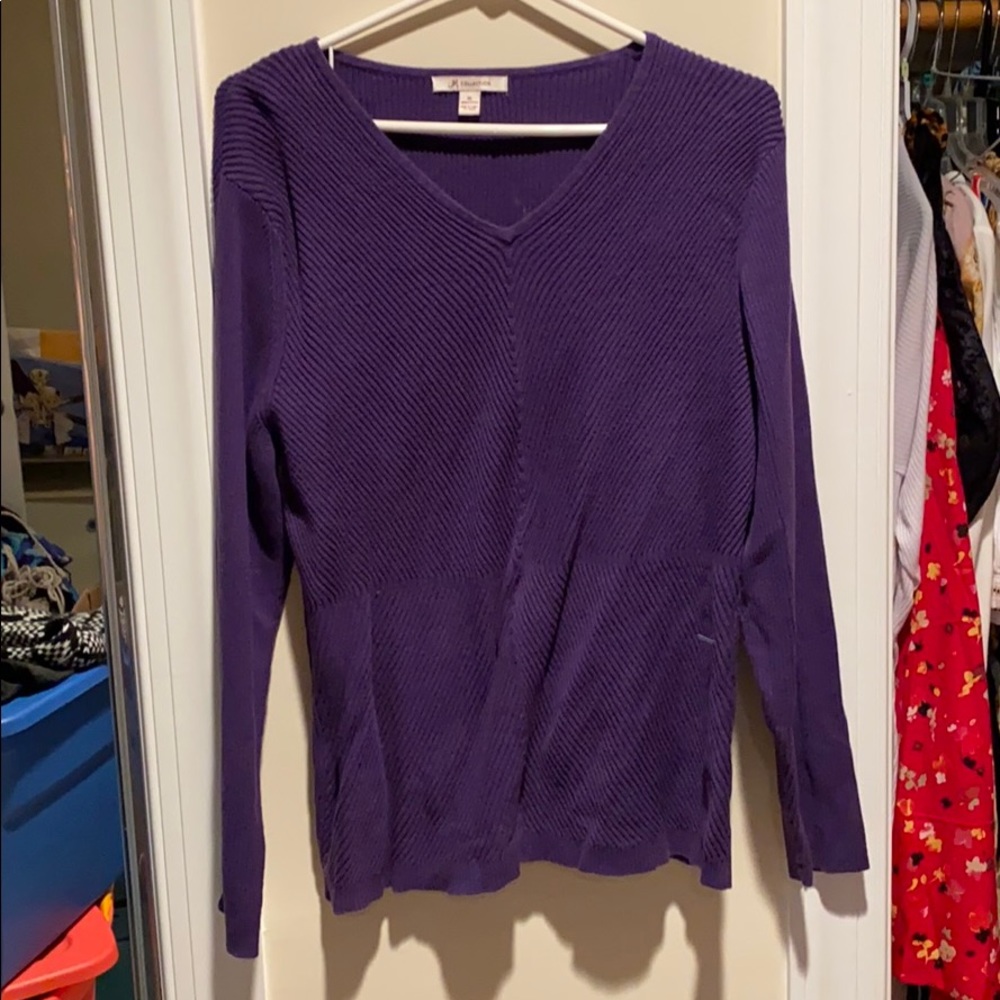 purple vneck sweater